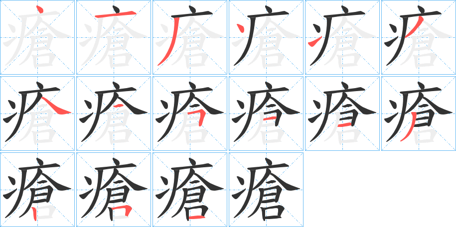 瘡的筆順筆畫