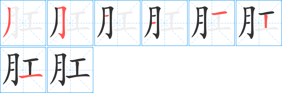 肛的筆順筆畫