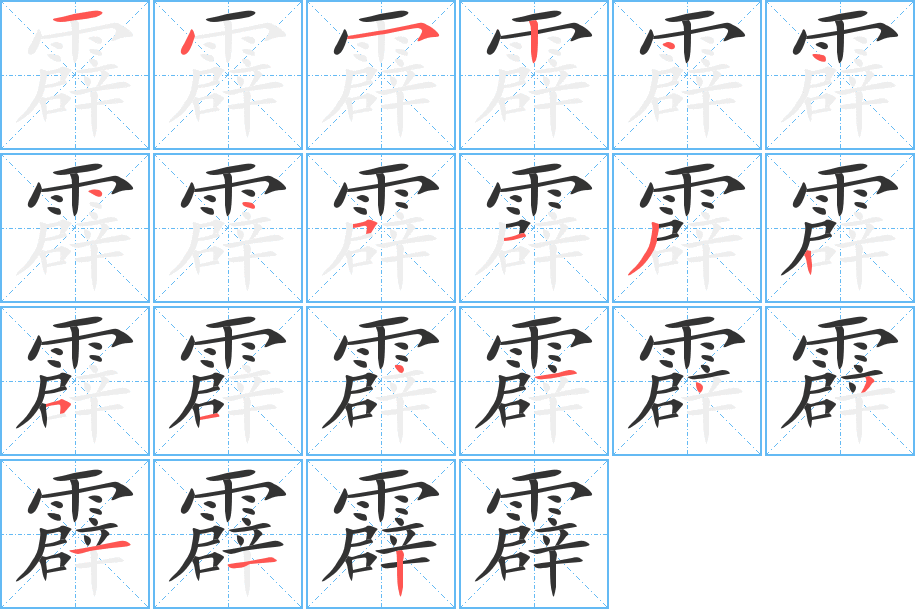 霹的筆順筆畫