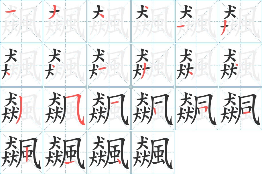 飆的筆順筆畫