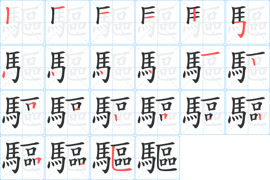 驅(qū)的筆順筆畫